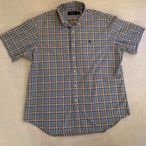 👽Ralph Lauren Blue Plaid Button Down XL